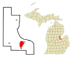 Bay County Michigan Incorporated and Unincorporated areas Bay City Highlighted